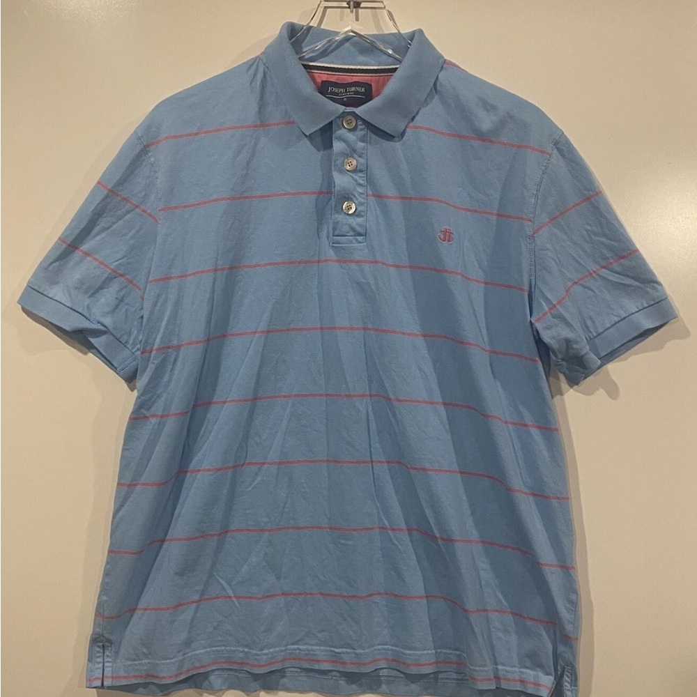 Joseph Turner Yorkshire UK Striped Cotton Polo Shirt Men's‎ Size XL